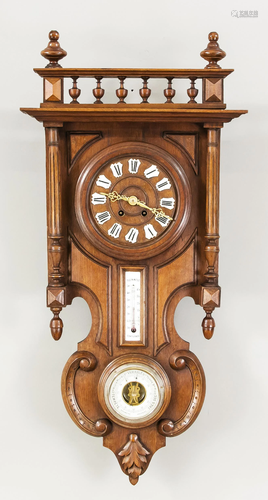 Wall clock wood carved and wit