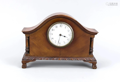 Table clock, wood, curved case