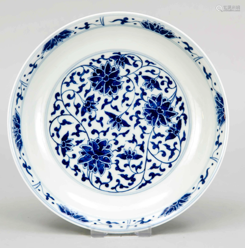 Plate with lotus decor, China,