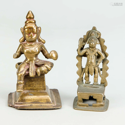 2 small bronzes, India, 19th/2