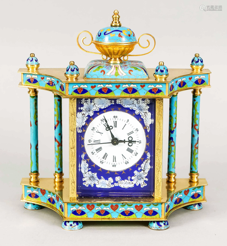 CloisonnÃ© clock with white ena