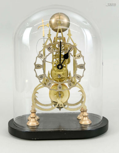 Skeleton clock on black base u