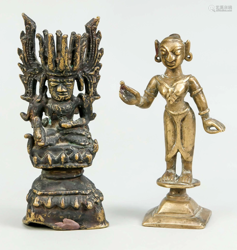 2 small bronzes, India, 19th c