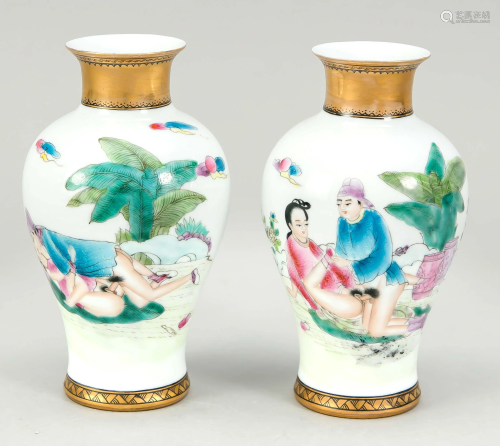 Pair of erotica vases, China,