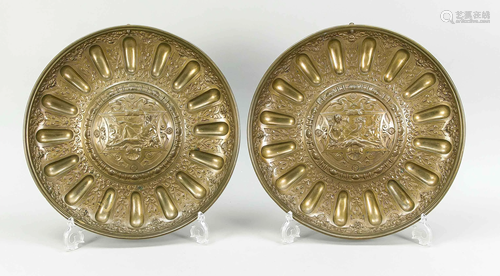 Pair of Historism bronze plate