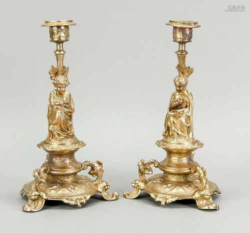 Pair of candlesticks, late 19t