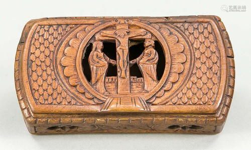 Tobacco box with sacral motifs