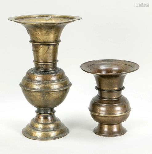 2 bronze vases, end of 19th c.