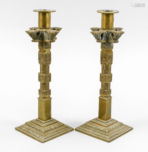 Pair of candlesticks, w. 1st h