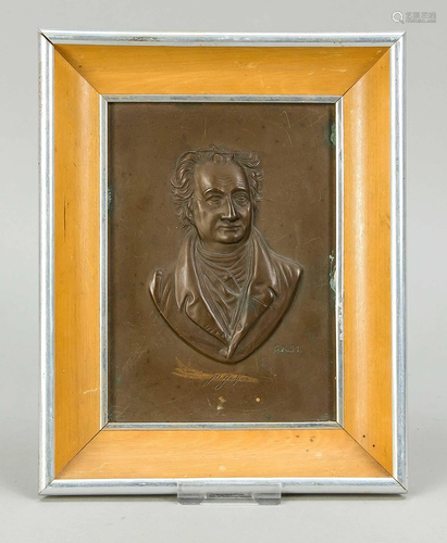 Bronze relief Goethe, 1st h. 2