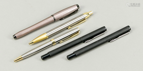 5 writing instruments, 20th c.