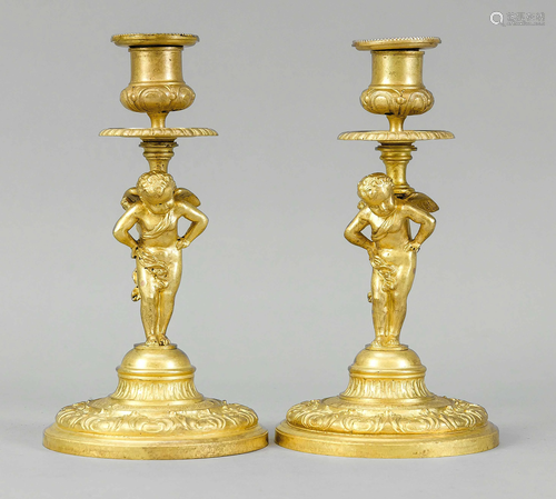 Pair of candlesticks with putt