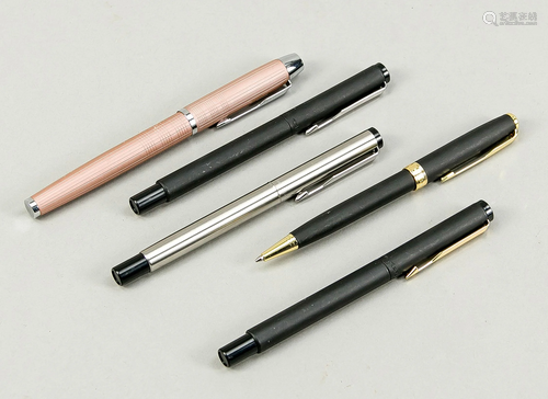 5 writing instruments, 20th c.