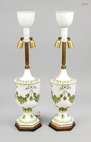 Pair of large vase lamps, 20th