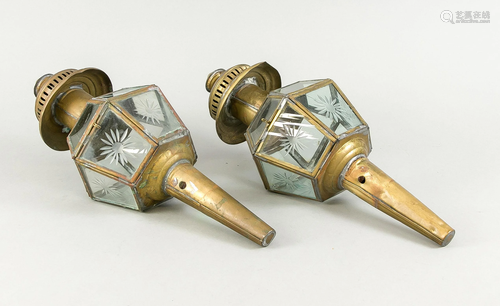 Pair of carriage lamps, late 1