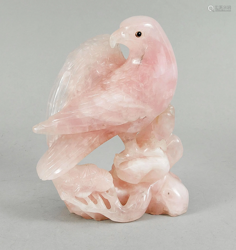 Rose quartz carving, 20th c.,