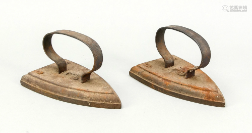 Pair of historical irons, end