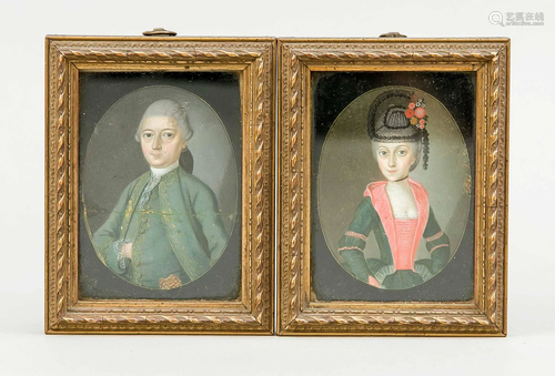 Pair of miniatures, 18th centu