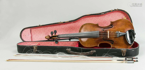 Old violin with case and 2 bow