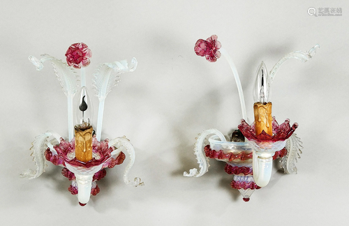 A pair of Murano wall mounted