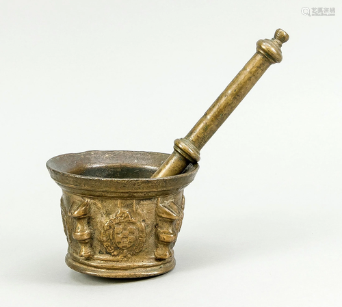 Mortar with pestle, probably 1