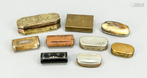 9 snuffboxes, 18th/19th centur