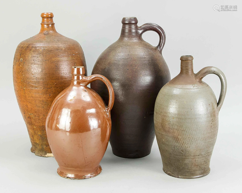 4 old stoneware jugs, 19th/20t