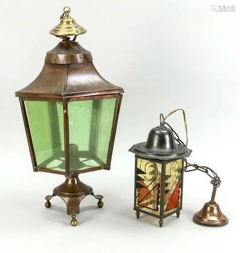 2 lantern lamps, late 19th & e