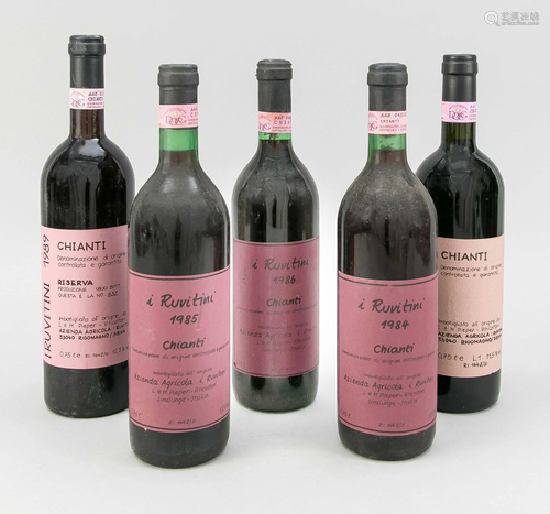 5 bottles of Chianti i Ruvitin