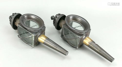 Pair of carriage lamps, late 1