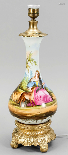 Vase lamp, 19th/20th c., polyc