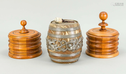 3 tobacco pots, early 20th c.,