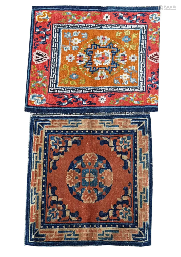 2 rugs, 58 x 58 cm & 64 x 54 c