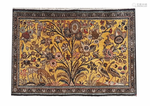 Silk rug, 58 x 78 cm