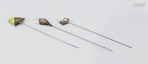 3 hatpins, 19th/20th c. Filigr