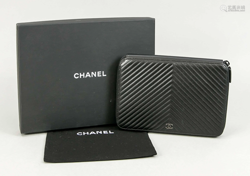 Chanel, document bag, black qu