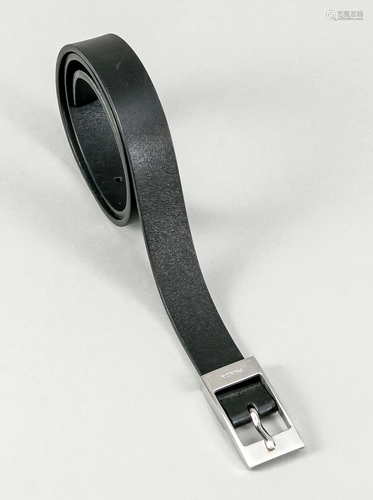 Prada, belt, black leather wit