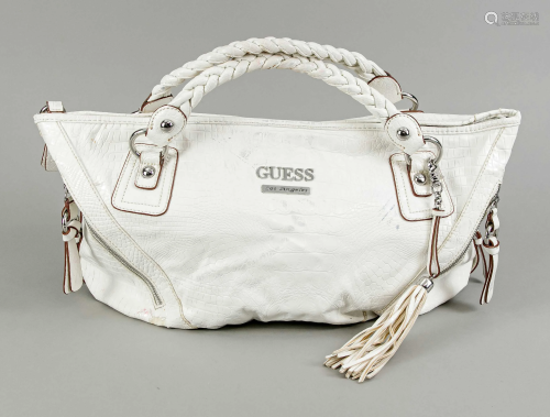 Guess, roomy white shopper wit