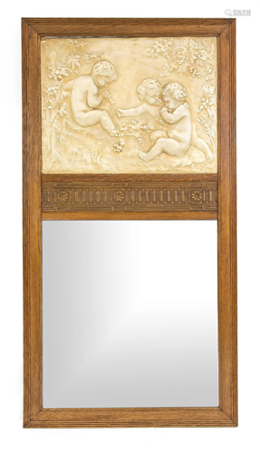 Large mirror, around 1900, oak