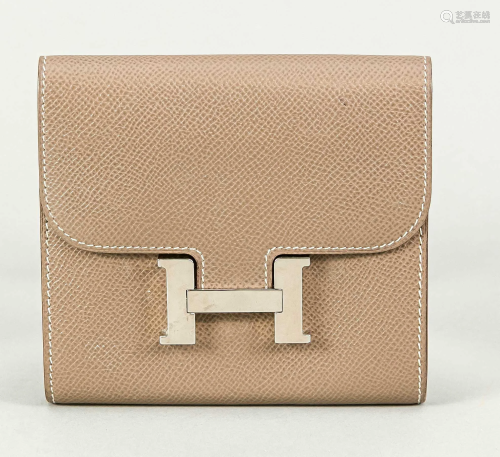 Hermes, wallet, taupe textured