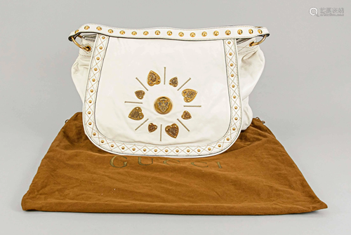 Large Gucci handbag, white lea