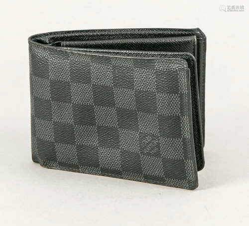 Louis Vuitton, wallet, gray-bl