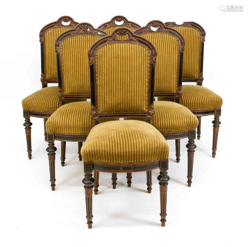 Set of six chairs around 1870,