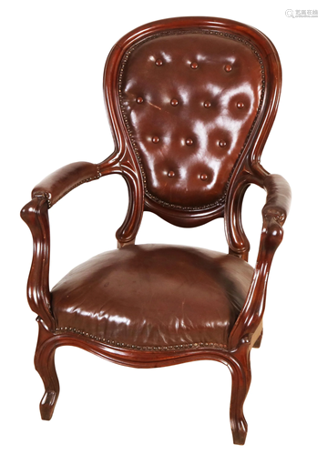 Armchair around 1860, mahogany