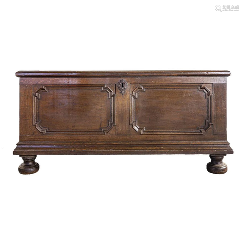 Baroque flat lidded chest arou