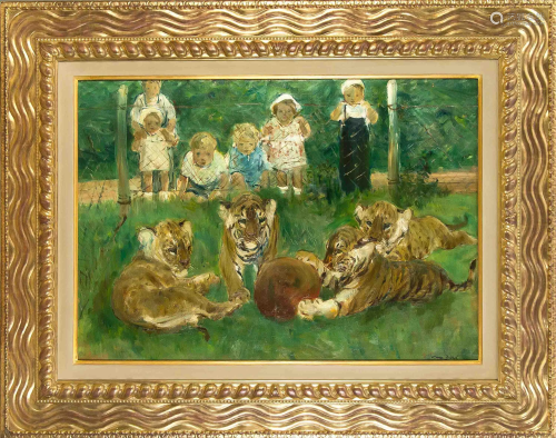 Otto Dill (1884-1957), young lions a