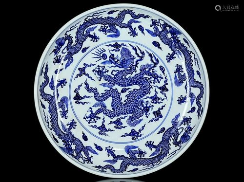 BLUE & WHITE 'DRAGON' CHARGER