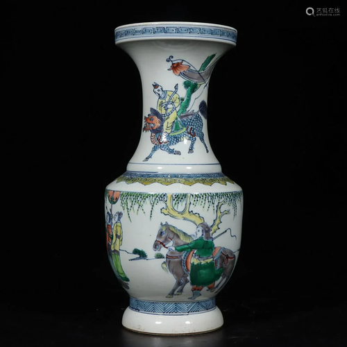 FAMILLE VERTE 'FIGURE STORY' VASE