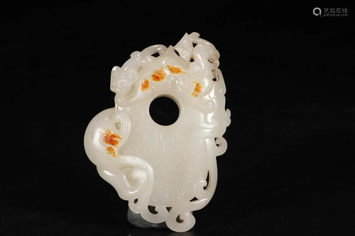 HETIAN JADE PENDANT CARVED WITH CHILONG