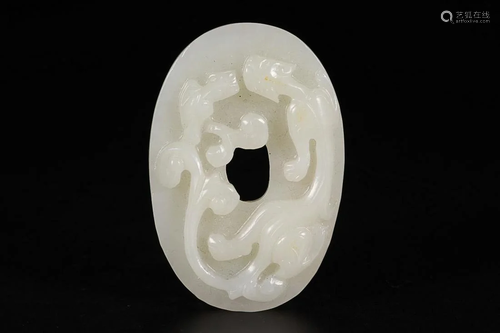 HETIAN JADE PENDANT CARVED WITH CHILONG